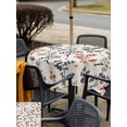 thumbnail image 5 of Outdoor Tablecloth with Umbrella Hole for Patio/Picnic/Party/Camping, Grey Red Botanical Waterproof Table Cloth Square Cover Washable, Rustic Country Spring Floral Summer Leaf (60"x 60"), 5 of 8