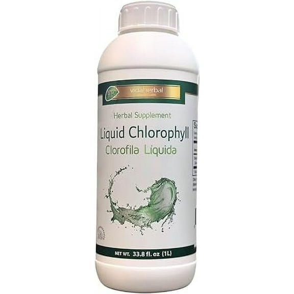 Vida Herbal - Liquid Chlorophyll 1 Lt Herbal Supplement - Natural Energy Boost and Internal Deodorant