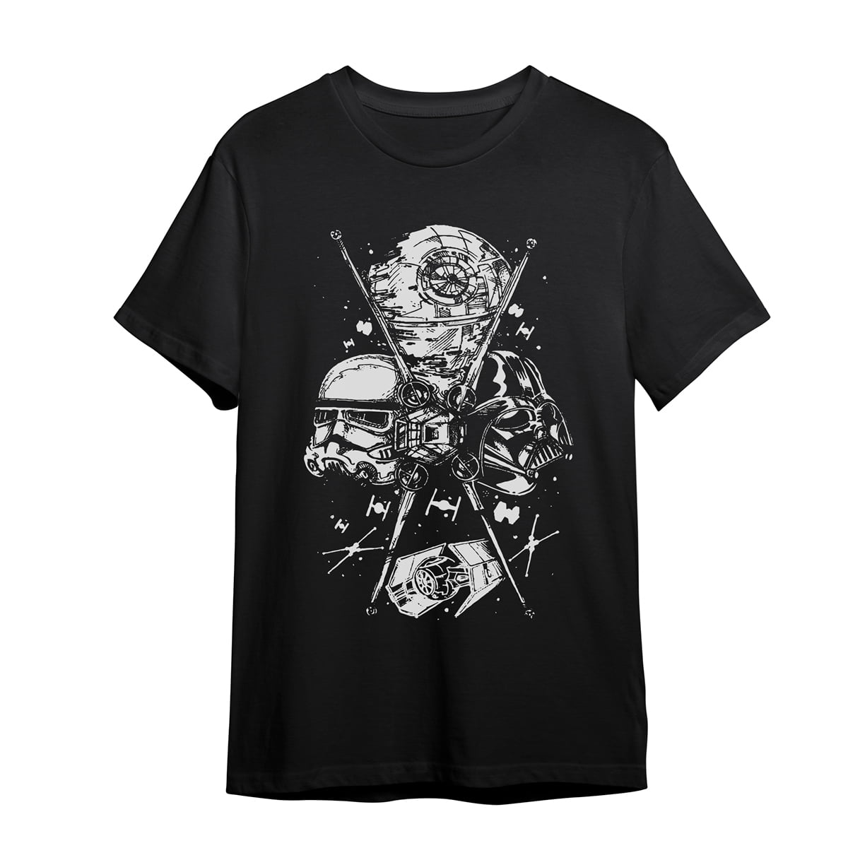Camiseta Star Wars Mujer STAR WARS Camiseta Gris De Manga Corta Para Hombre  Camisa Niño Manga Corta, image size:1200x1200
