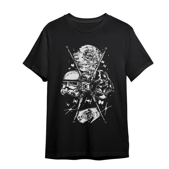 Playera Manga Corta WAALS Estampado Suave Star Wars Naves Chica