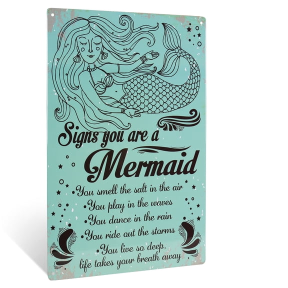 Novelty Metal You Are Mermaid 8x12 Nautical Sign Beach House Ocean Home Wall Decor