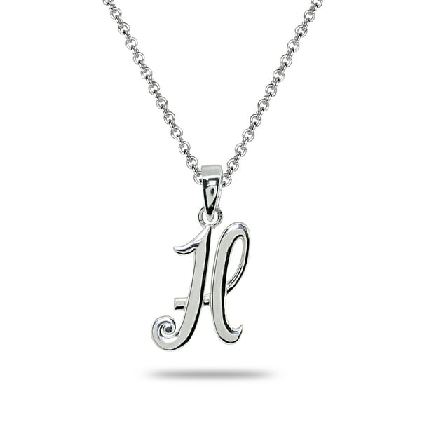 H Letter Initial Alphabet Name Personalized 925 Sterling Silver Pendant Necklace Walmart Com