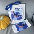 thumbnail image 4 of Bolsa de lona Stitch Disney para mujer, con dibujos animados de anime Stich, reutilizable, para la escuela, con cremallera interior, regalo para niña, 4 of 5