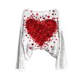 thumbnail image 5 of Xdegoge Valentine Sweater for Women Pullover Ribbed Knit Long Sleeve Oversized Sweaters Heart Graphic Fashion Dressy Casual Crewneck Tops, 5 of 6