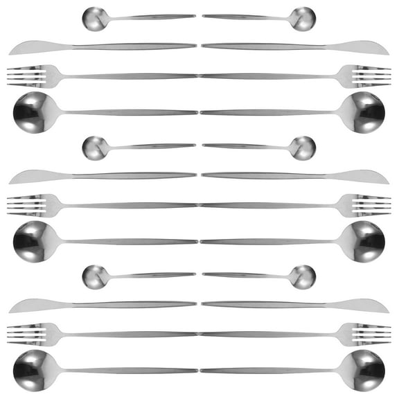 Hemoton Stainless Steel Dinnerware Kit with ForksSpoonsCutlers for Home Use Elegant and 6 Sets