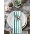 thumbnail image 2 of Green Stripe Cloth Napkins Set of 6 Reusable Dinner Napkins, Gradient Geometric White Vertical Striped Cocktail Napkin Washable Table Napkins for Wedding/Holiday Party/Baby Shower 20"x20", 2 of 7
