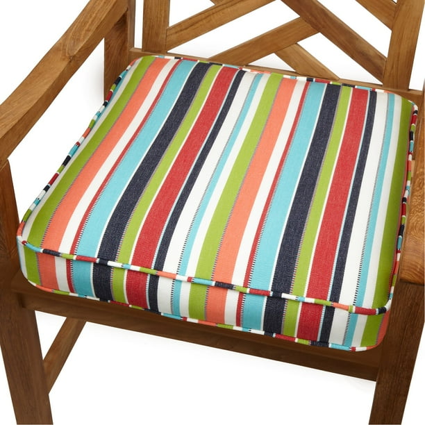 Mozaic Company 22.5 x 22.5 in. Sunbrella Striped Outdoor Square Deep