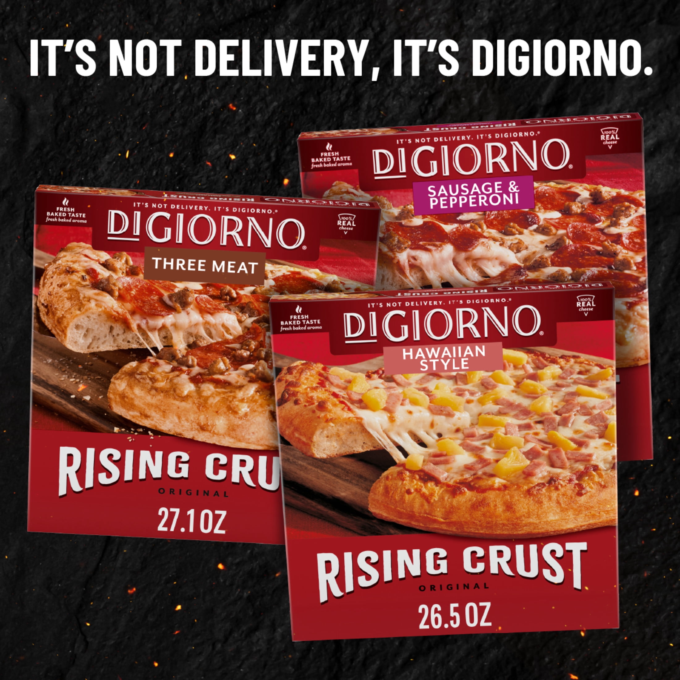 DiGiorno Frozen Pizza, Hawaiian Style Rising Crust, Canadian Bacon and Pineapple, 26.5 oz (Frozen)
