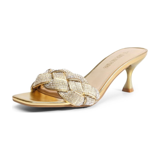 Sandalia DREAM PAIRS con Tacones Kitten Abiertos y Pedrería Talla 9