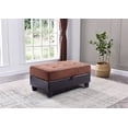 thumbnail image 2 of Contemporary Home Living Tufted Upholstered Storage Ottoman - 37" - Dark Brown and Black, 2 of 3