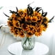 thumbnail image 5 of Bewildely Girasoles artificiales de seda de otoño de 6 uds. De 7cm de largo, rama de flores DIY para el hogar, boda, decoración de otoño, Kits de decoración para fiestas, 5 of 6