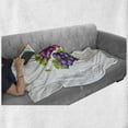 thumbnail image 6 of Vineyard Soft Flannel Fleece Throw Blanket, 3 Clusters of Ivy Burgundy Region Blending Fresh Agriculture Picture Artwork, Cozy Plush for Indoor and Outdoor Use, 50" x 60", Purple Green, by Ambesonne, 6 of 6