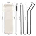 thumbnail image 1 of Juego de pajitas de acero inoxidable 304, tubo para beber de metal de color titanio, pajita para café, leche y té, 1 of 6