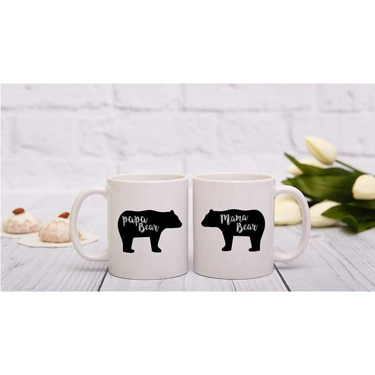 Mama Bear Papa Bear Couples Mugs, Mug Set, Pregnancy Announcement