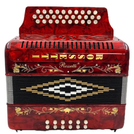 Rossetti 31-Button Diatonic Accordion 12 Bass GCF Red  3112-GCF-RD