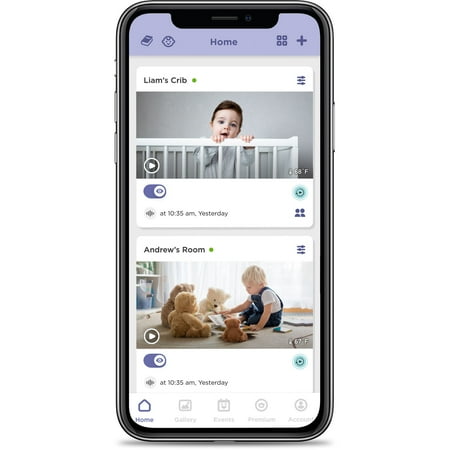 Hubble Connected Nursery Pal Deluxe Twin Wireless, Wi-Fi Enabled Baby Monitor - White
