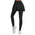 thumbnail image 5 of Razzly Women's Solid Color Pleated Sports Skirt Pants High Waist Lifting Yoga Skirt for Tennis and Training(Black,S), 5 of 6