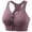 Purple, variant on AEXTO Women's Zip Front Sports Bras Wireless Padded Racerback Medium Support Post-Surgery Bra Yoga Exercise Athletic Bras