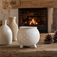 thumbnail image 4 of Halloween Indoor Decor 5.51 Inch White Ceramic Cauldron Starry Night Light with Warm LED Glow for Home Mantel Tabletop Living Room, 4 of 6
