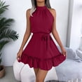 thumbnail image 6 of Afdoent Women's Dresses Sleeveless Summer Dress Wedding Guest Casual Beach Outfits Belted Fashion Beach Vacation Clothes, 6 of 6