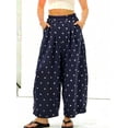 thumbnail image 2 of sicmoss Women's White Polka Dot Barrel Jeans Mid Rise Vintage Denim Pants with Pockets, 2 of 3