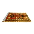 thumbnail image 2 of Ahgly Company Machine Washable Indoor Square Persian Yellow Traditional Area Rugs, 4' Square, 2 of 4