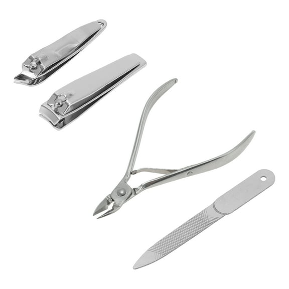 Unique Bargains 1 Set Portable Nail Clipper Kit for Women for Men Silver Tone