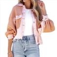 thumbnail image 2 of Chaqueta Informal de Larga con Solapa para Mujer, Otoño e Invierno, con Lavado y Cepillado en Color Contrastante. Rosa M, 2 of 10