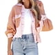thumbnail image 2 of Chaqueta Informal de Larga con Solapa para Mujer, Otoño e Invierno, con Lavado y Cepillado en Color Contrastante. Rosa L, 2 of 10
