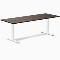 Desky Zero Rubberwood Office Desk - Dark Walnut / 80 X 30 Inches / White