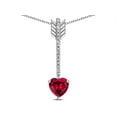 thumbnail image 2 of Star K� 6mm Created Ruby Heart Arrow Bar Pendant Necklace, 2 of 9
