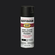 Black, Rust-Oleum Stops Rust Semi-Gloss Protective Enamel Spray Paint-7798830, 12 oz