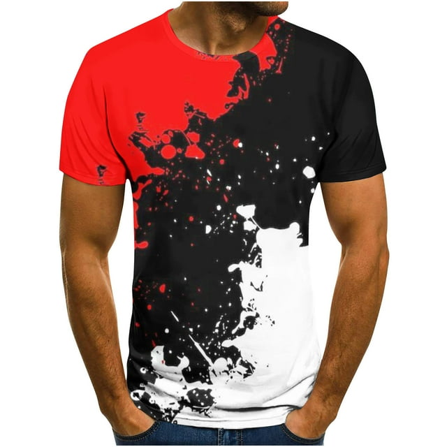 Birdeem T-Shirt Homme Impression Abstraite 3D Manches Courtes Col Rond Mode Décontracté Quotidien Vacances T-Shirt Haut Blouses