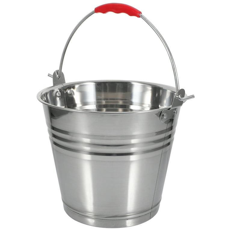 Metal bucket Stainless Steel Bucket with Handle Portable Water Bucket  Multifunctional Milk Bucket