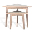thumbnail image 2 of Benjara Liom Nesting Side Table Set of 2-Triangular Top-Natural Brown Mindi Wood, 2 of 5