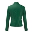thumbnail image 6 of BOOMILK Women Leather Jacket Trendy Long Sleeve Open Front Short Motorcycle Suit Jacket Green, 6 of 8