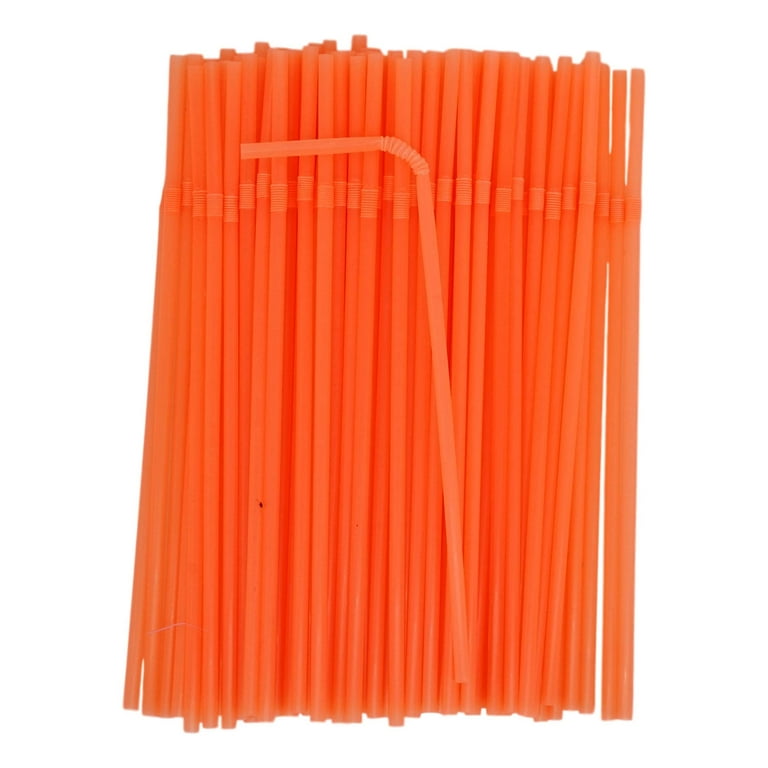 Flexible Plastic Drinking Straws (Assorted Neon) Bendable Disposable BPA  Free Bendy (150 Straws)