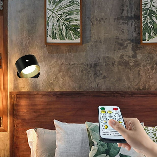 TIMIFIS Wall Lamps LED Wall Sconces, Wall Lamps with Battery Operated , Wall Mounted Lights with 3 Color Temperature&3 Brightness, 360° Magnetic Ball, USB Charging Port Lighting & Ceiling