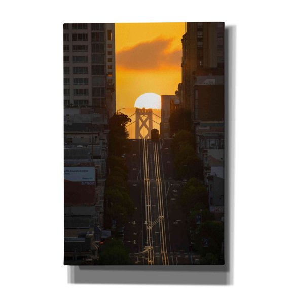 Epic Graffiti 'Lombard Street Cable Car' by Bruce Getty, Giclee Canvas Wall Art, 40"x60"