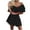 Black, variant on Beach Dresses for Women Casual Summer One Neck Off Shoulder Flowy Ruffle Elegant Short Dresses Solid Dressy A-line Pullover Dresses Comfort Vacation Dresses Red M