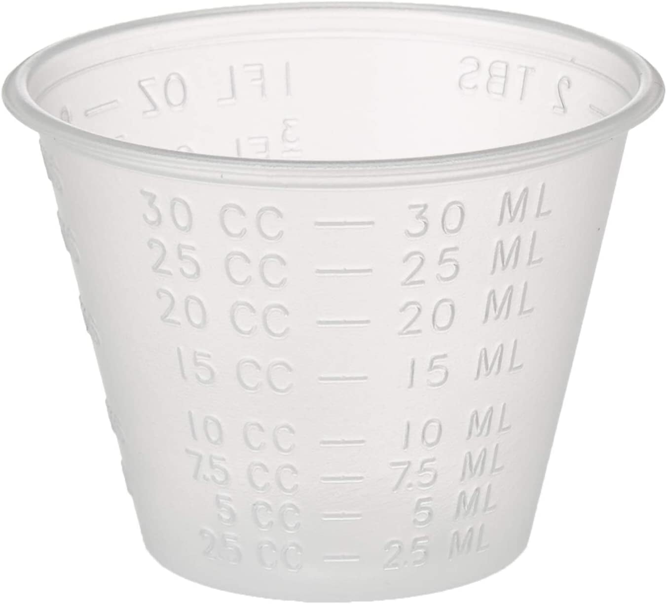 Disposable, Graduated, Plastic Medicine Cups with Liquid Measuring, 1