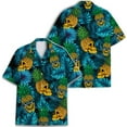 thumbnail image 2 of Tropical Skull Pineapple Men's Casual Button-Down Shirts Golden Skull Pineapple Hawaiian Shirts Short Sleeve Shirt for Men, 2 of 7