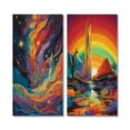 thumbnail image 2 of Designart "Visionary Rainbow Mystery Landscapes I" Abstract Landscape Wall Art Set Of 2 - Modern Multicolor Gallery Wall Set For Home Decor, 2 of 6