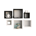thumbnail image 1 of Repisas Cuadradas Minimalistas Set 6 chocolate y blanco, 1 of 2