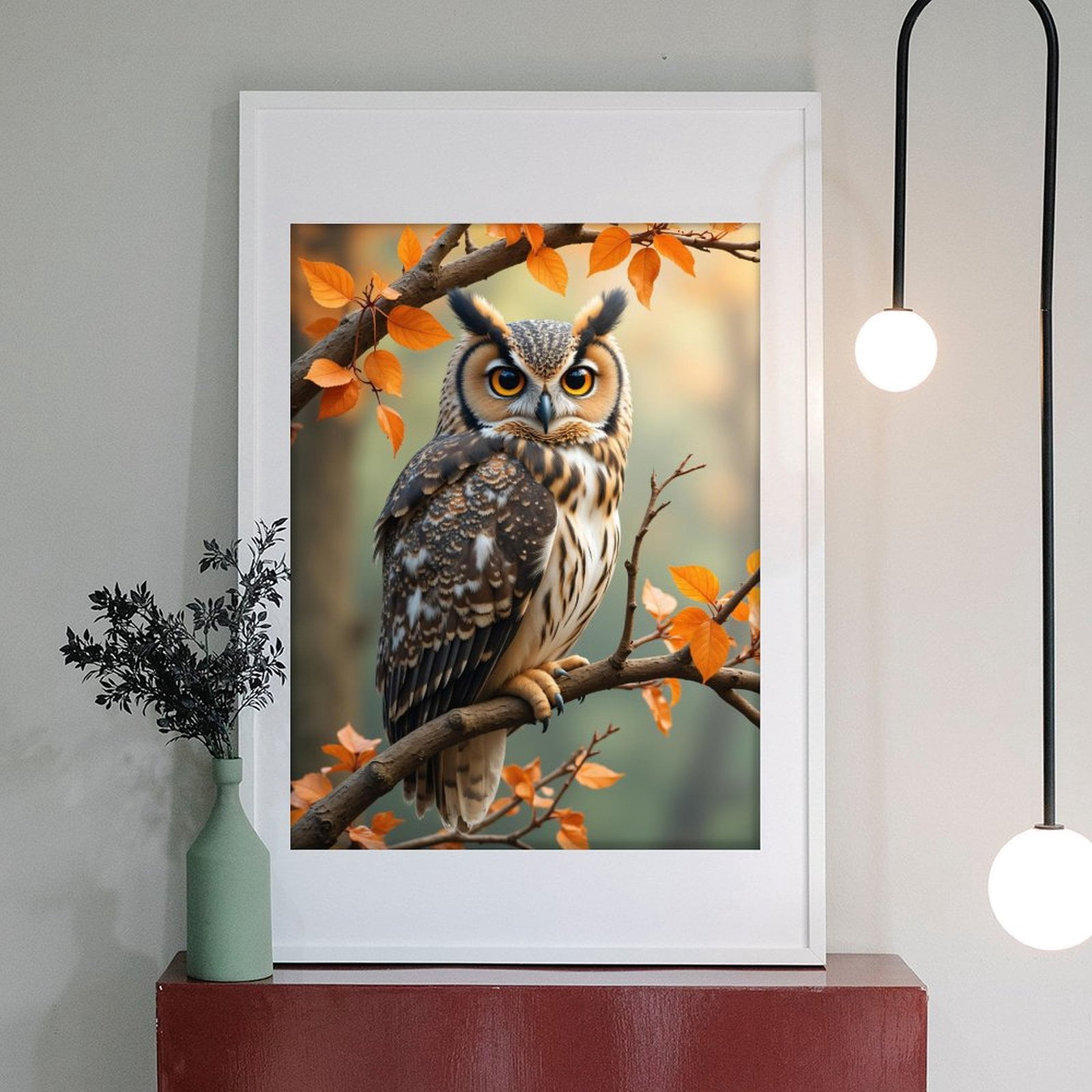 Diamond Art Kits for Adults - 5d Autumn Owl On Branch Diamond Painting for Adults, Diamond Art for Adults Beginners, Diamond Painting Kits for Adults for Home Wall Decor