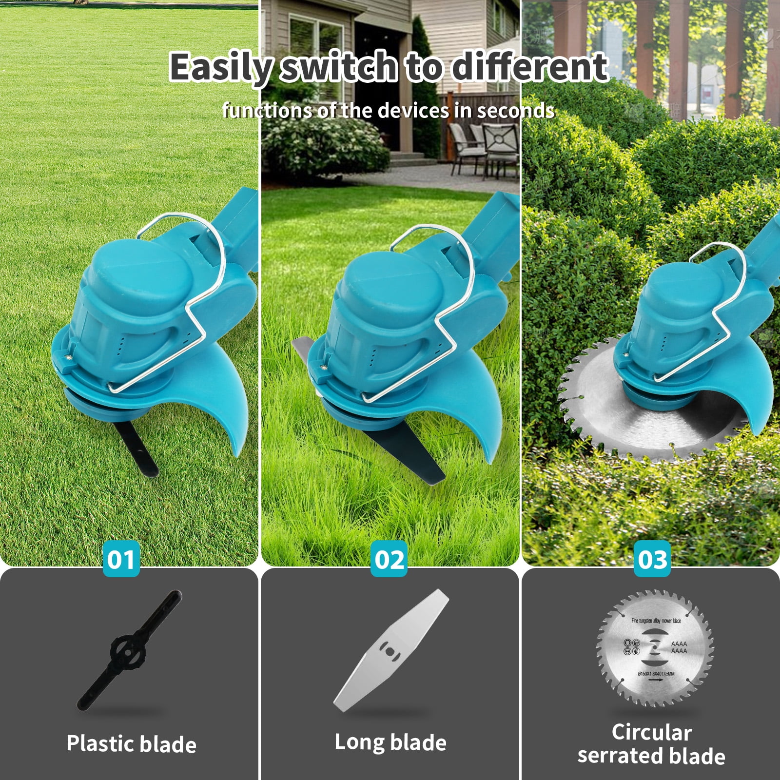 12V Electric Grass Trimmer Cordless, Portable Weed Trimmer for Garden and Yard Weed Removal