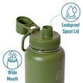 thumbnail image 3 of ThermoFlask 40 oz Double Wall Vacuum Insulated Stainless Steel Water Bottle with Chug Spout Lid, Sea Kelp, 3 of 6