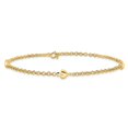 thumbnail image 6 of Diamond2Deal 14K Yellow Gold Puff Heart Anklet for Women, 6 of 9