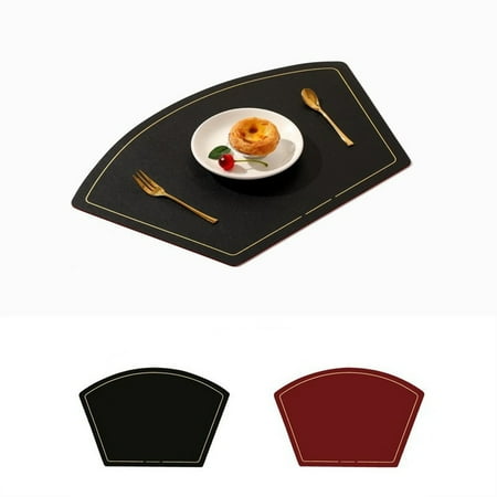 

Fancy Faux Leather Heat Resistant Placemats – Anti-slip Waterproof Dining Place Mats for Indoor & Outdoor Easy to Clean Black