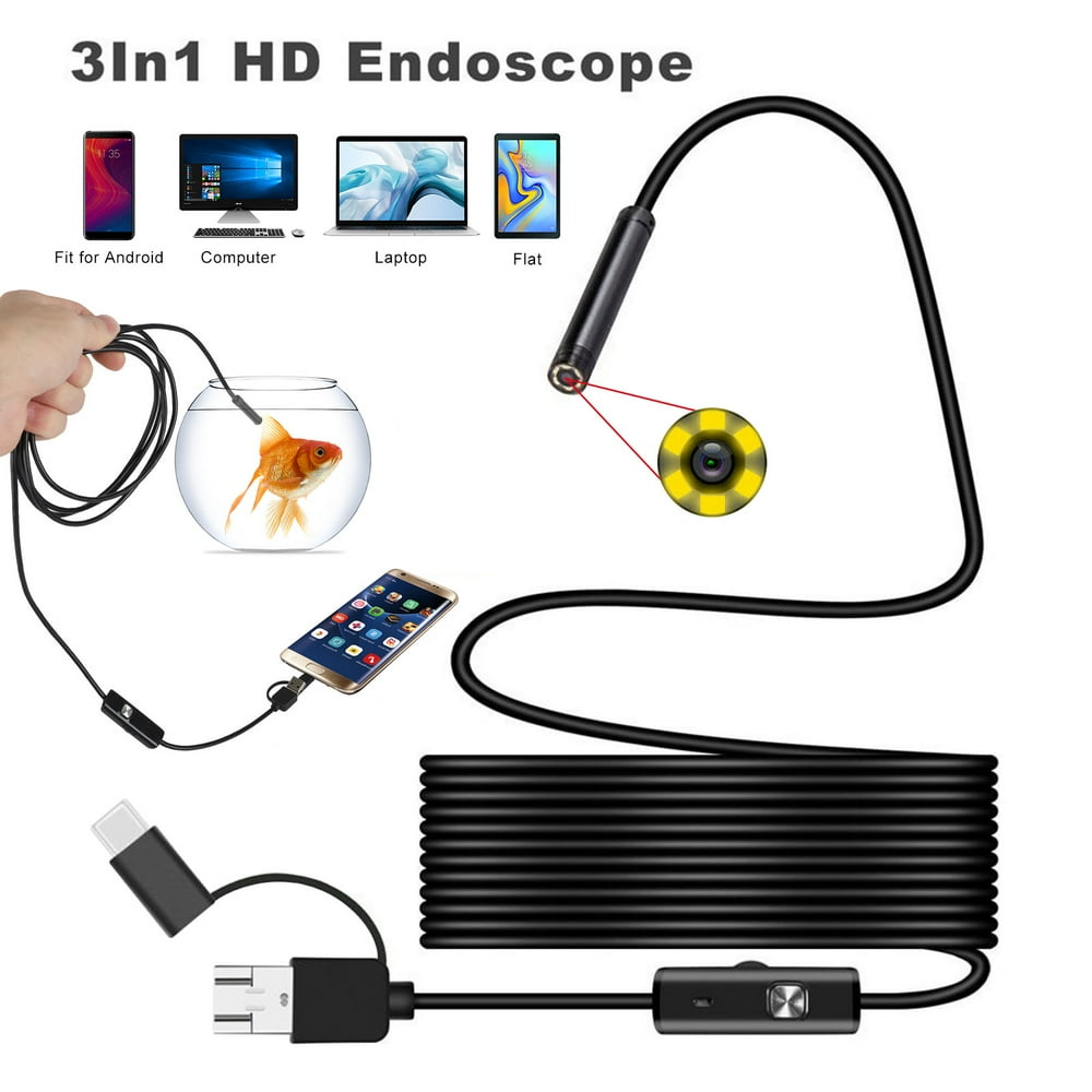 USB Snake Inspection Camera, TSV 2.0MP Waterproof USB/Micro USB